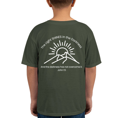 "Light Shines in the Darkness" Kids Shirt